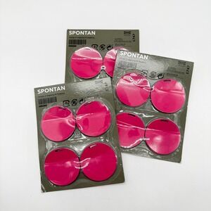 IKEA SPONTAN Round Magnetic Hook 4 Pack Pink Design K Hagberg 70159483 NEW